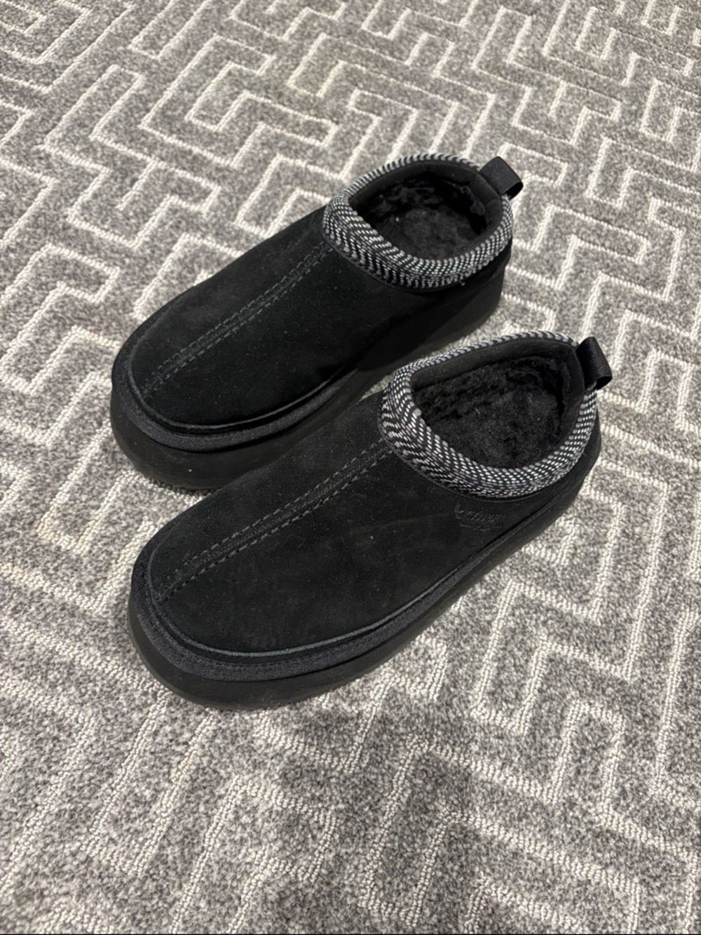 Koolaburra Black Suede Fleece-Lined Ankle Booties